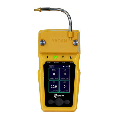 كاشف تسرب متعدد الغازات المحمول لـ LEL CO H2S O2 الغاز مع اهتزازات وإنذارات صوتية