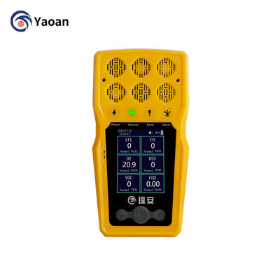 كاشف غاز محمول من نوع CE ATEX 6 في 1 CO2 CO2 H2S CL2 NH3 CH4 NO2 H2 كاشف غازات متعددة