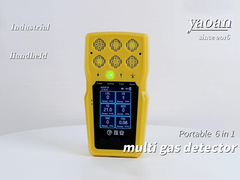 كاشف غاز BTQ-YA-C100FT المحمول 6 في 1 كاشف غاز متعدد مع CE FCC ROSH